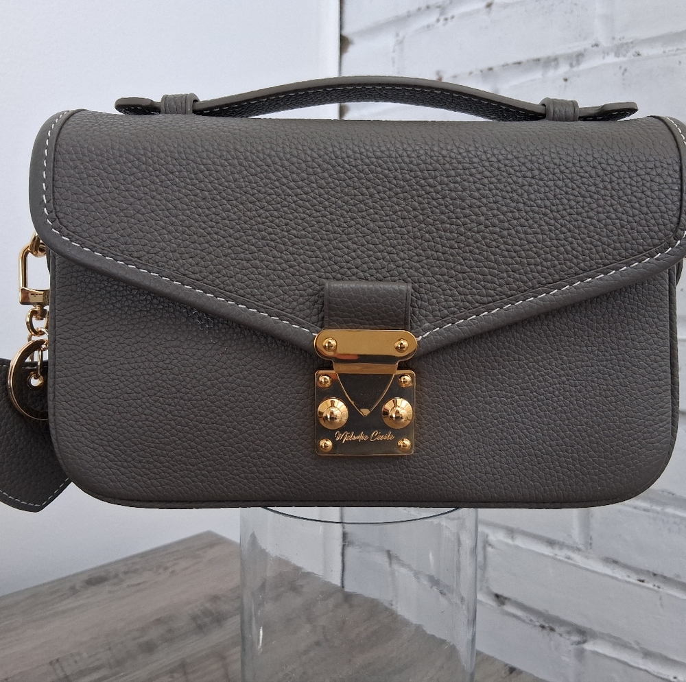 DUYP Melodie Cecile Graphite Grey Le Petit Paris15" Crossbody bag Gold Hardware